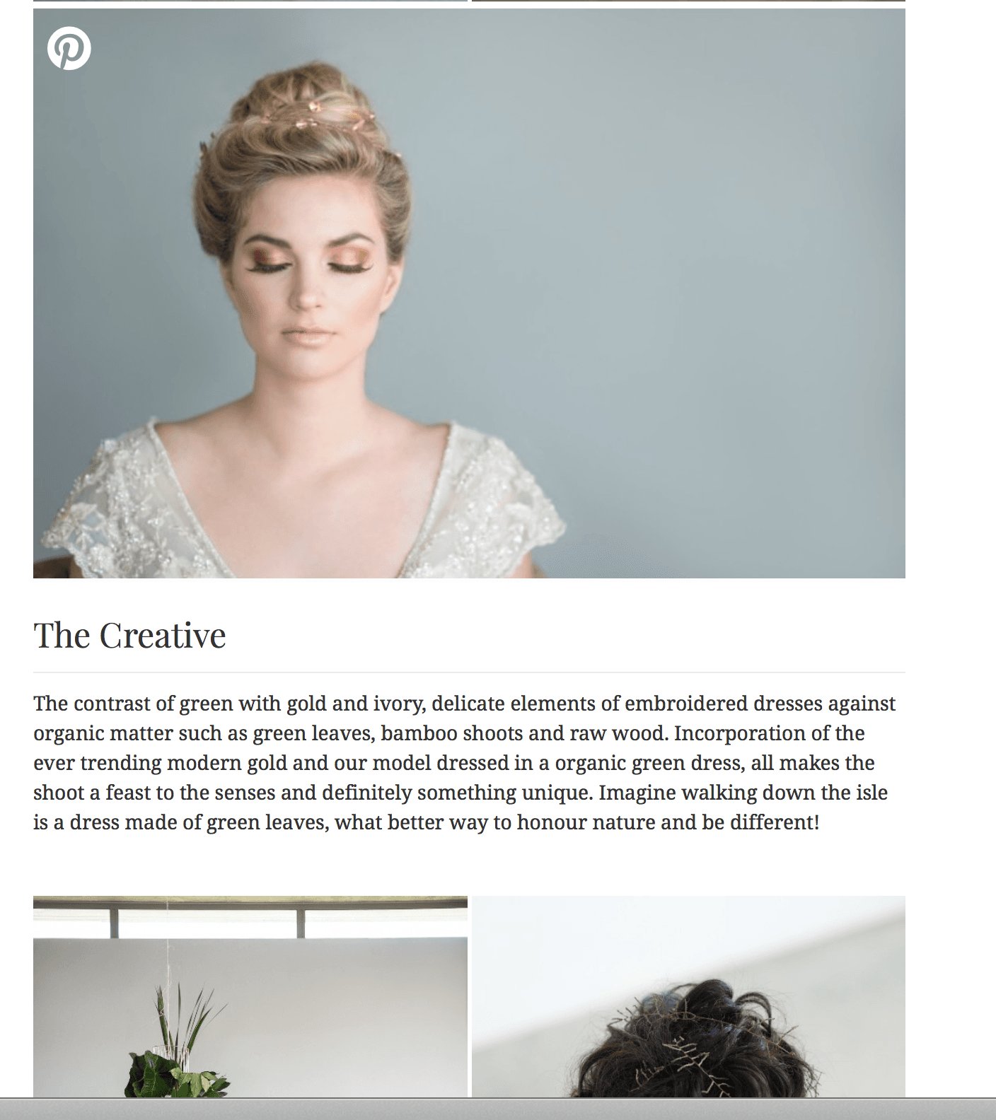 Bride with gold eyeshadow and botanical elements — bridal beauty editorial photography in Cape Town